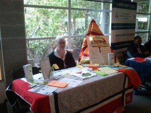 Karen manning the Tools table. 