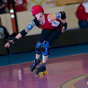 Bettie skater, Sailor Moon, in derby action! Photo credit: Eric Lyons