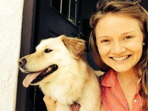 Natasha Pietila poses with her grandmother's dog, Daisy (courtesy photo)