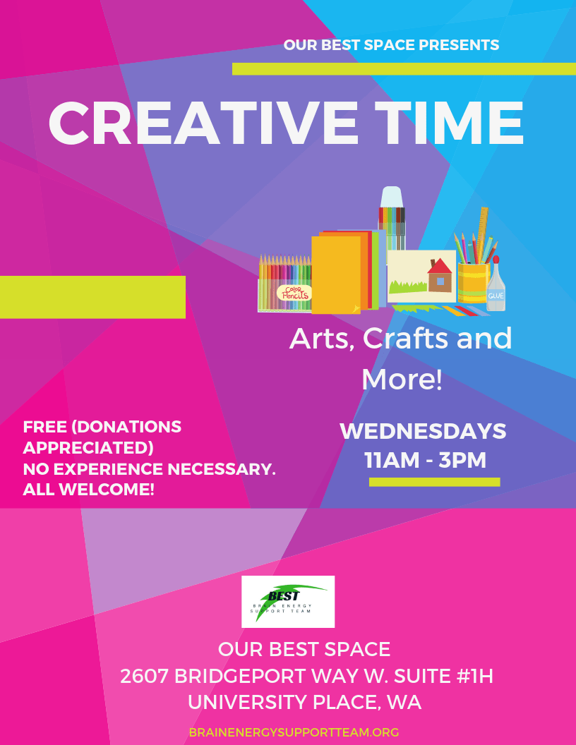 Get Creative EVERY Wednesday at Our BEST Space!