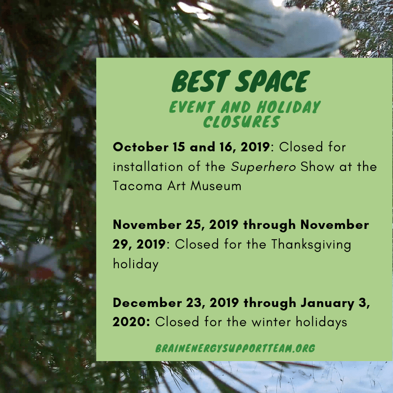 Our BEST Space Event and Holiday Closures for Fall 2019