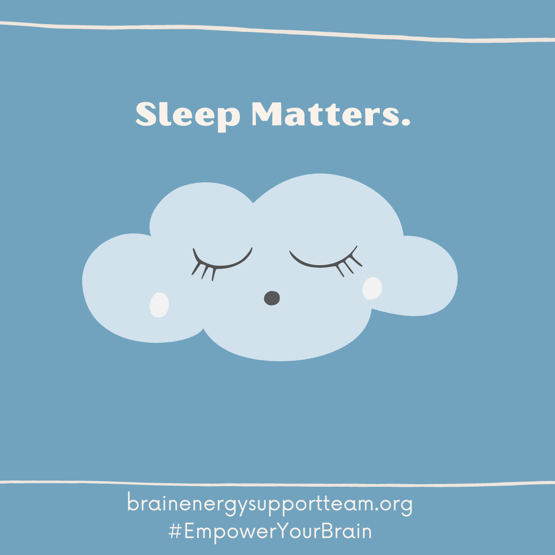 A simple drawing of a cloud with a face, asleep