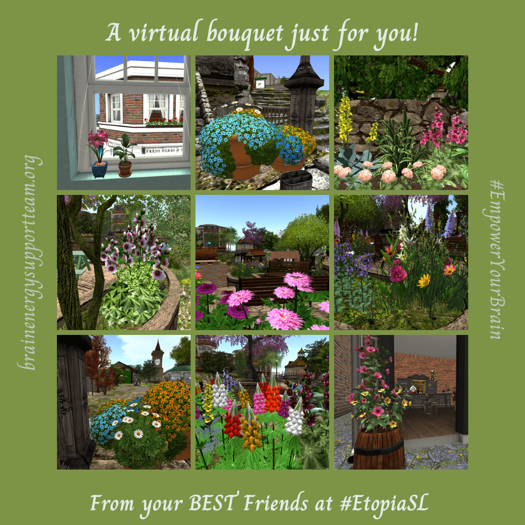 A photo collage of spring flowers from Etopia in Second LIfe